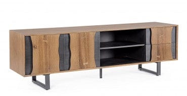 Bizzotto Mobile TV con 2 cassetti e 2 ante Garwood Naturale