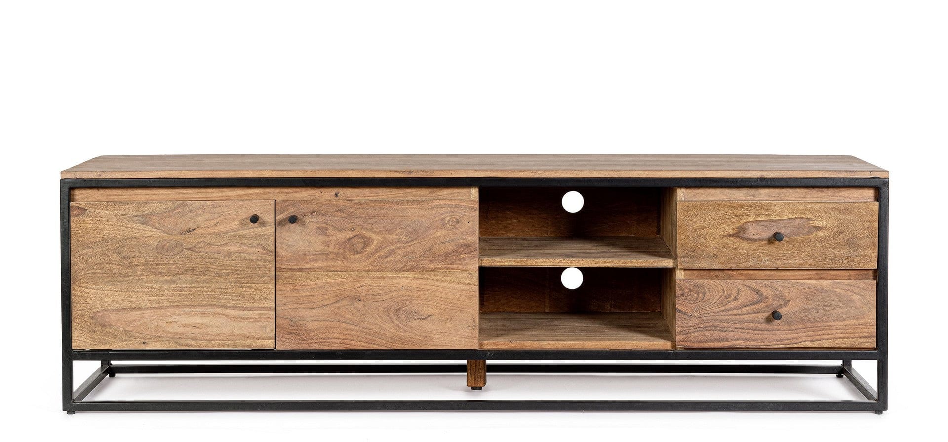 Bizzotto Mobile TV con 2 cassetti e 2 ante Nartan Naturale