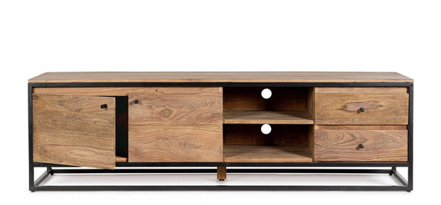 Bizzotto Mobile TV con 2 cassetti e 2 ante Nartan Naturale