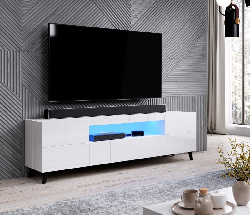 Halmar Mobile TV con 2 cassetti e 2 ante Reja Bianco