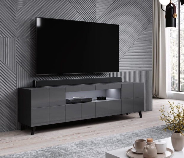 Halmar Mobile TV con 2 cassetti e 2 ante Reja Grafite