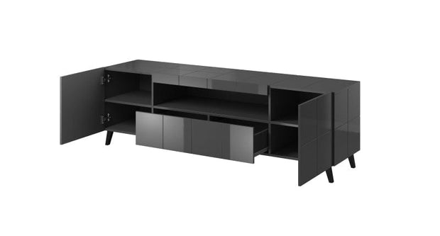 Halmar Mobile TV con 2 cassetti e 2 ante Reja Grafite