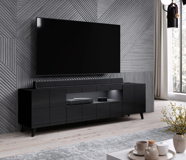 Halmar Mobile TV con 2 cassetti e 2 ante Reja Nero