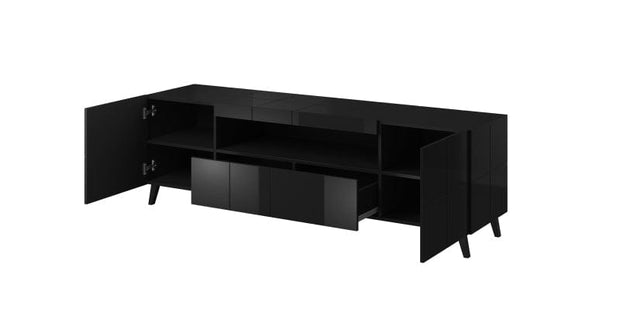 Halmar Mobile TV con 2 cassetti e 2 ante Reja Nero
