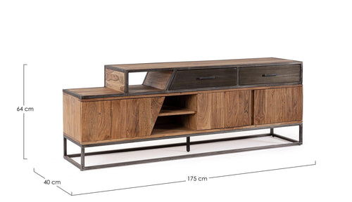Bizzotto Mobile TV con 2 cassetti e 3 ante Janak Naturale