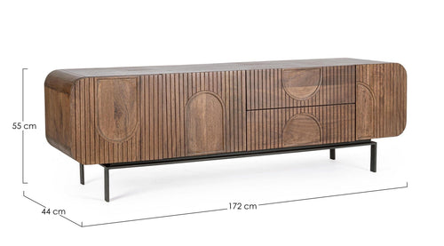 Bizzotto Mobile TV con 2 cassetti e 3 ante Orissa Naturale