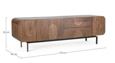 Bizzotto Mobile TV con 2 cassetti e 3 ante Orissa Naturale