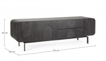 Bizzotto Mobile TV con 2 cassetti e 3 ante Orissa Nero