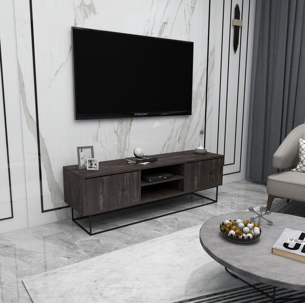Mobile TV con 2 cassetti Escape 140 Marrone (1)