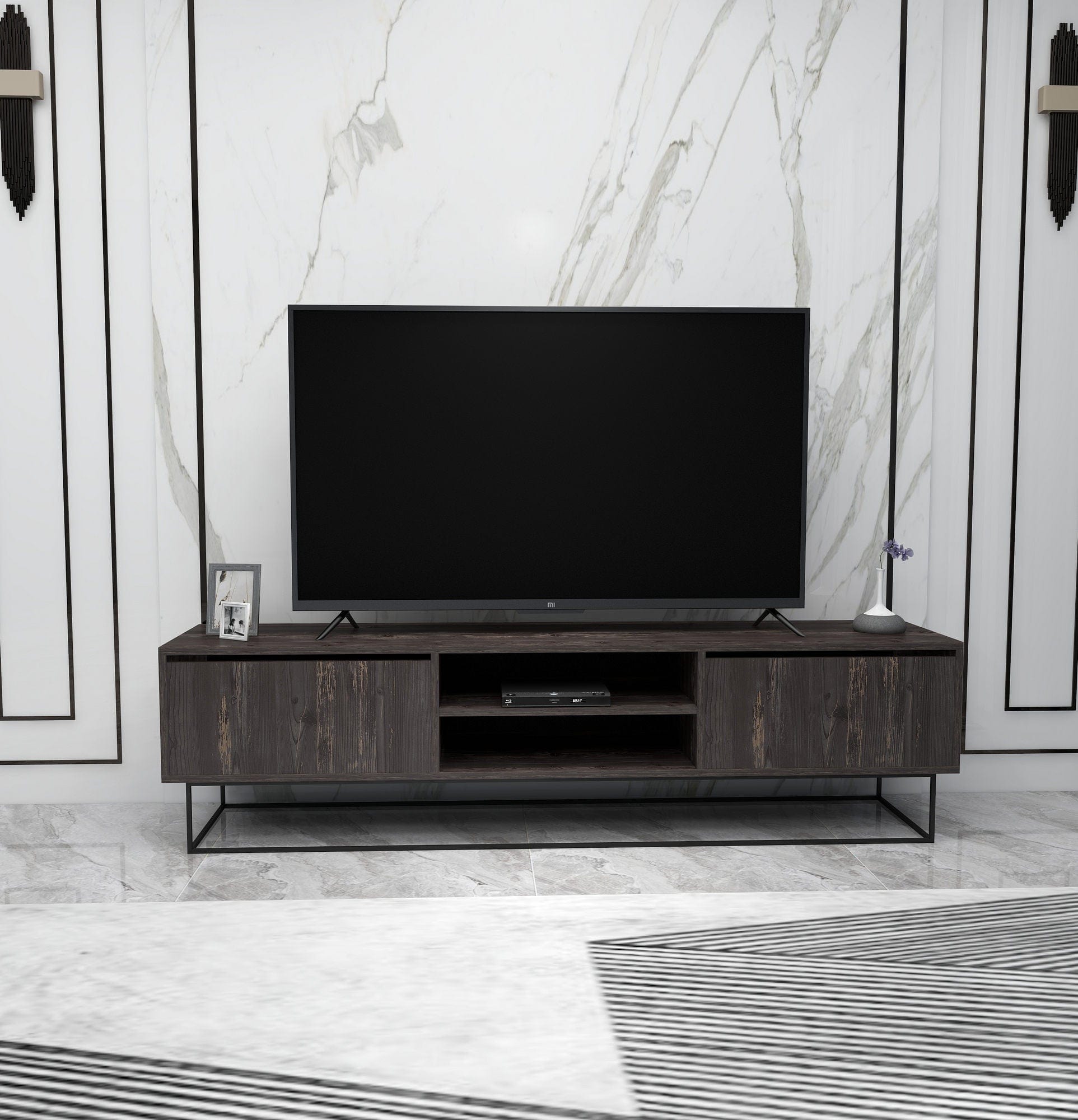 Mobile TV con 2 cassetti Escape 180 Marrone