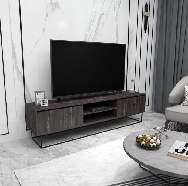 Mobile TV con 2 cassetti Escape 180 Marrone (1)