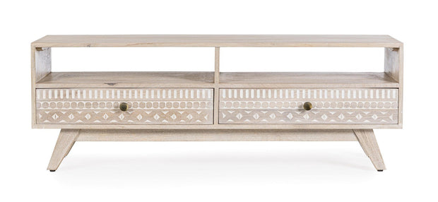 Bizzotto Mobile TV con 2 cassetti Indira Naturale