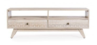 Bizzotto Mobile TV con 2 cassetti Indira Naturale