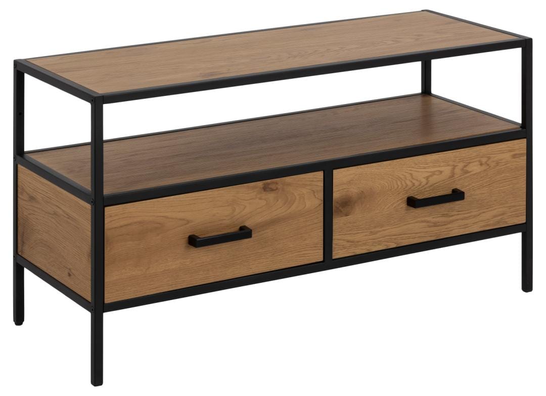 Actona Mobile TV con 2 cassetti Seaford Nero