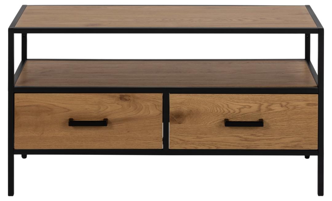 Actona Mobile TV con 2 cassetti Seaford Nero