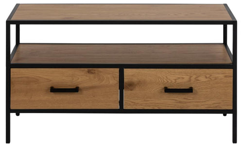 Actona Mobile TV con 2 cassetti Seaford Nero