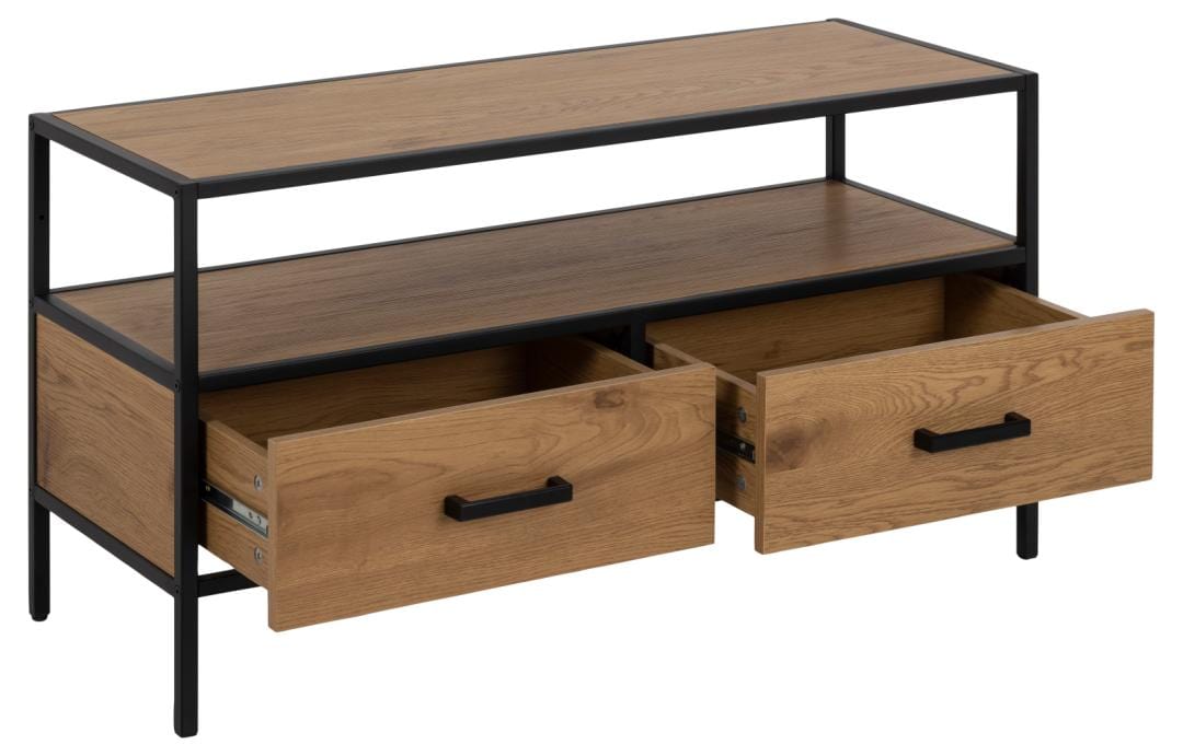 Actona Mobile TV con 2 cassetti Seaford Nero