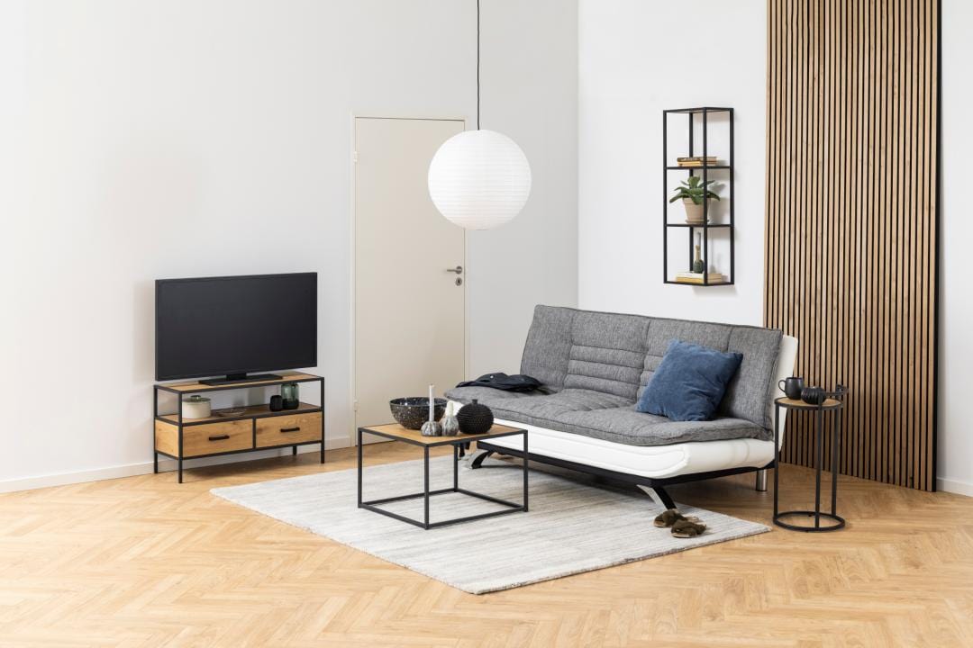 Actona Mobile TV con 2 cassetti Seaford Nero