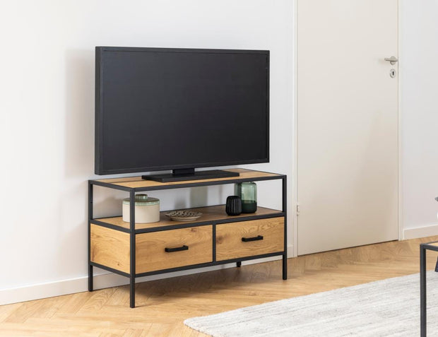 Actona Mobile TV con 2 cassetti Seaford Nero