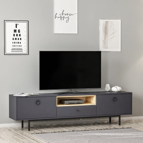 Mobile TV con 3 ante Naturel Antracite