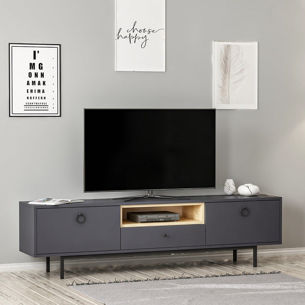 Mobile TV con 3 ante Naturel Antracite
