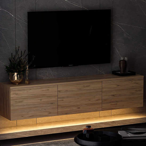 Mobile TV con 3 ante Neon Illuminated Pino (3)