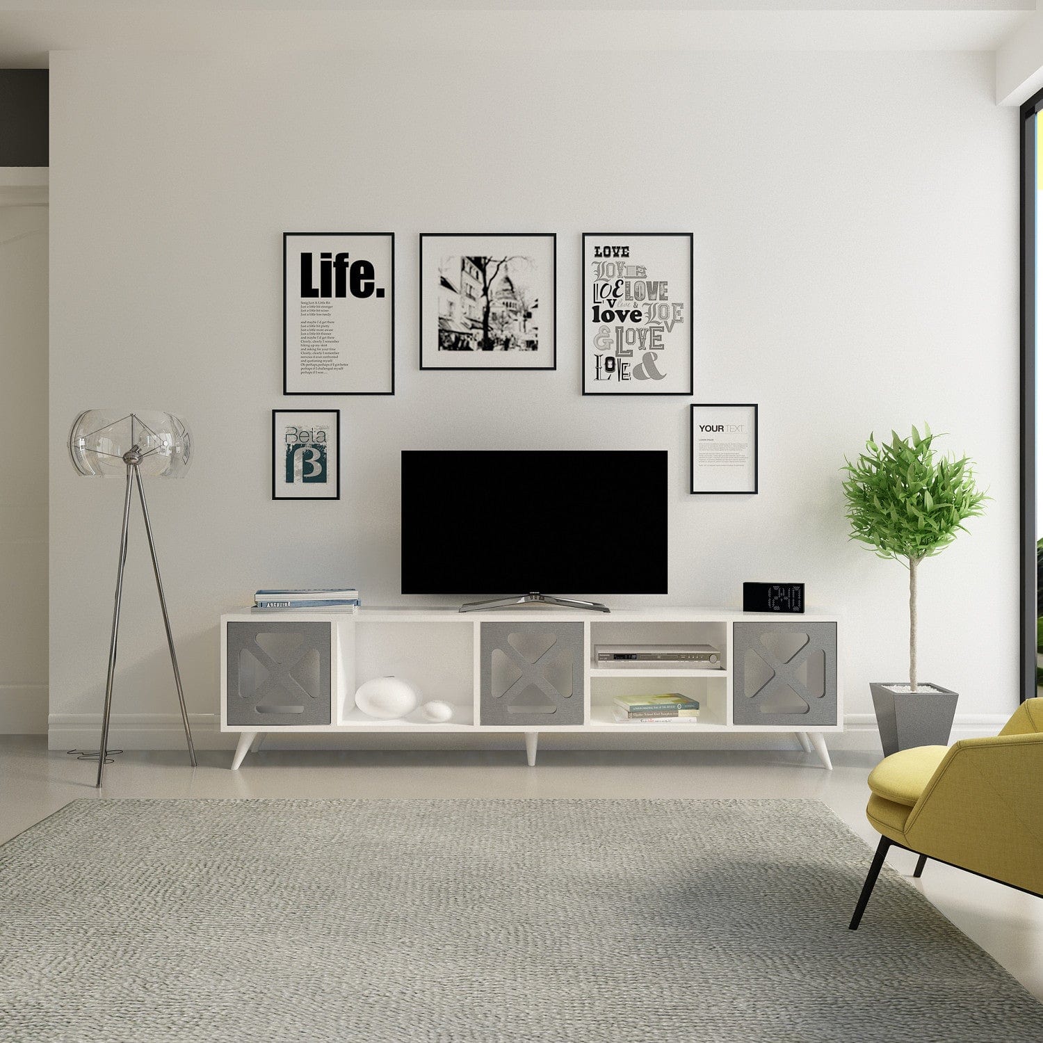 Mobile TV con 3 ante Sinef Bianco