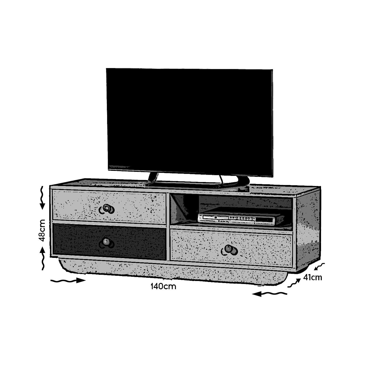 Mobile TV con 3 cassetti Casablanca Bianco (2)
