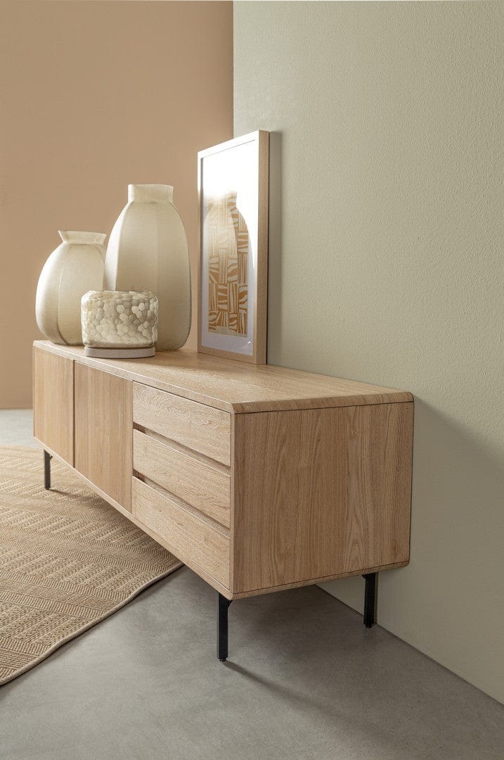 Bizzotto Mobile TV con 3 cassetti e 2 ante Widald Naturale