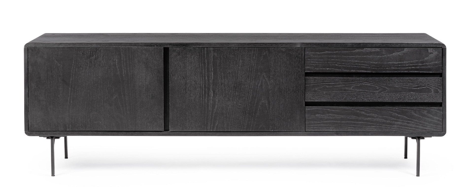 Bizzotto Mobile TV con 3 cassetti e 2 ante Widald Nero