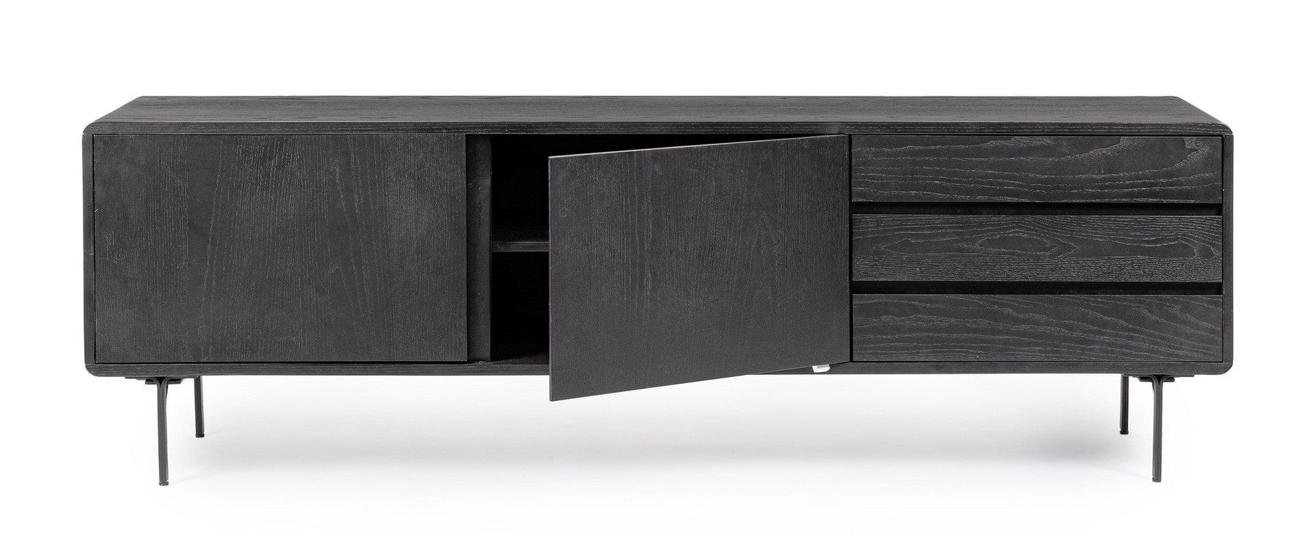 Bizzotto Mobile TV con 3 cassetti e 2 ante Widald Nero