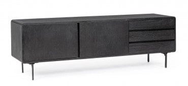 Bizzotto Mobile TV con 3 cassetti e 2 ante Widald Nero