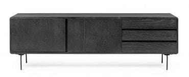 Bizzotto Mobile TV con 3 cassetti e 2 ante Widald Nero