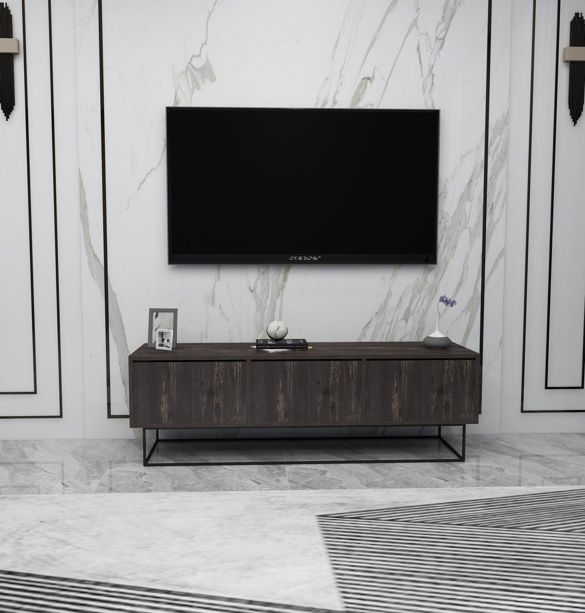 Mobile TV con 3 cassetti Kordon 140 Marrone