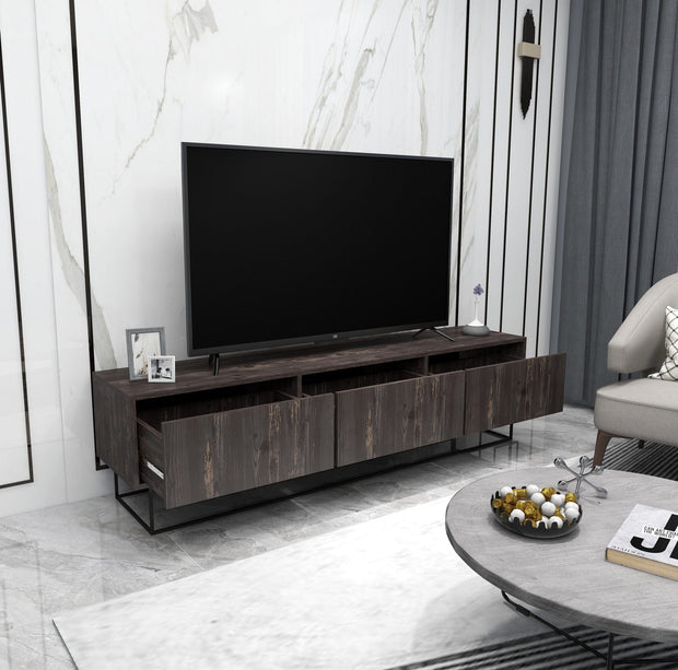 Mobile TV con 3 cassetti Kordon 180 Marrone (2)