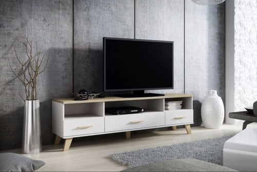 Halmar Mobile TV con 3 cassetti Lotta Bianco