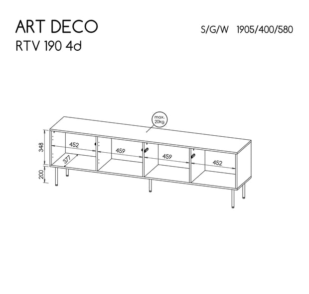 Halmar Mobile TV con 4 ante Artdeco Noce