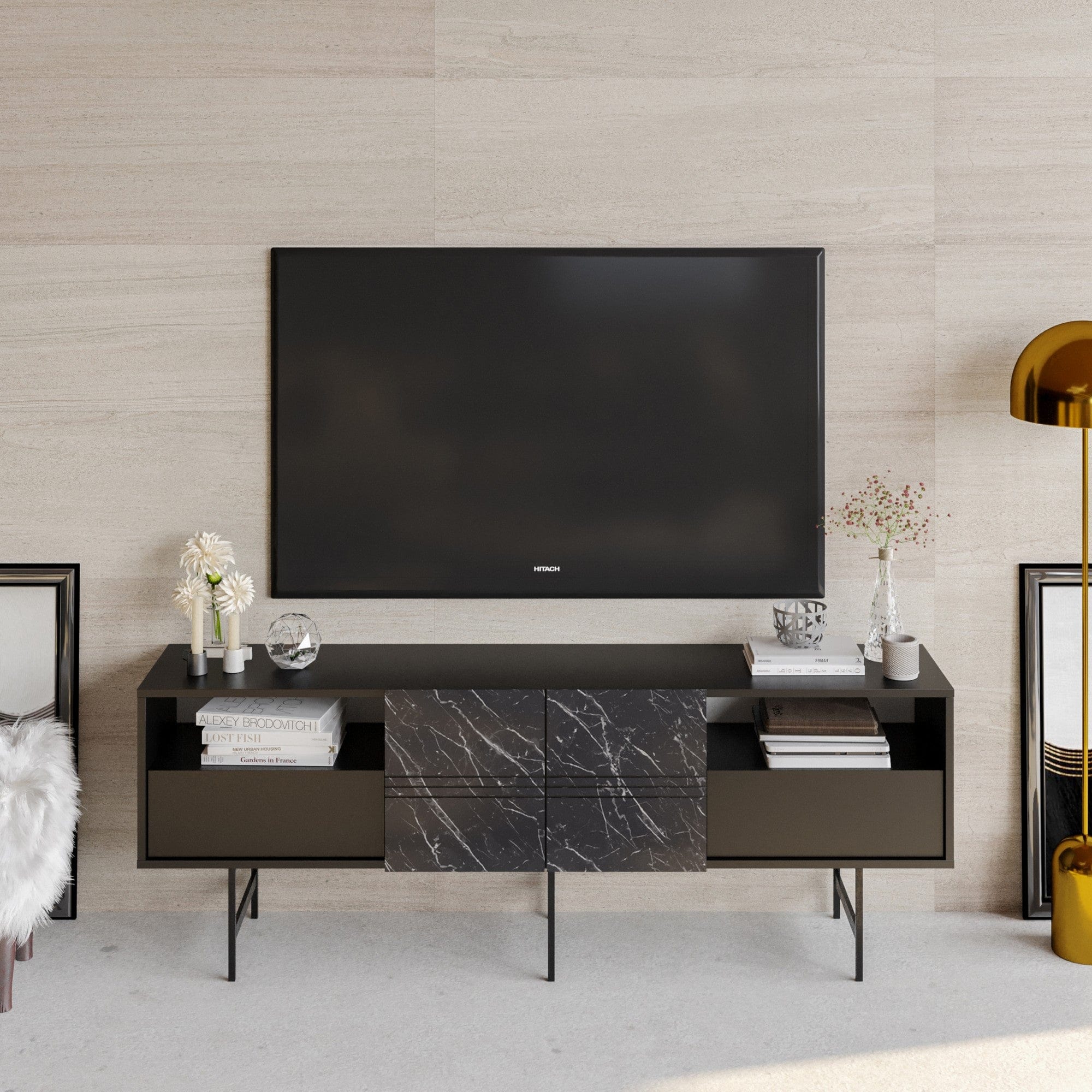 Mobile TV con 4 ante Derin Nero