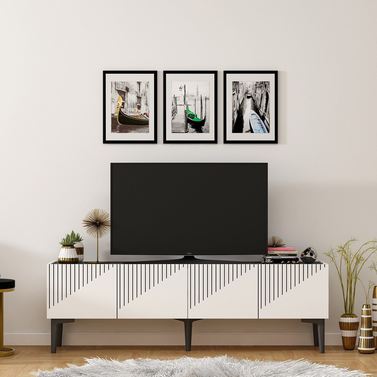 Mobile TV con 4 ante Draw Bianco
