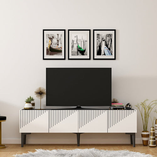 Mobile TV con 4 ante Draw Bianco