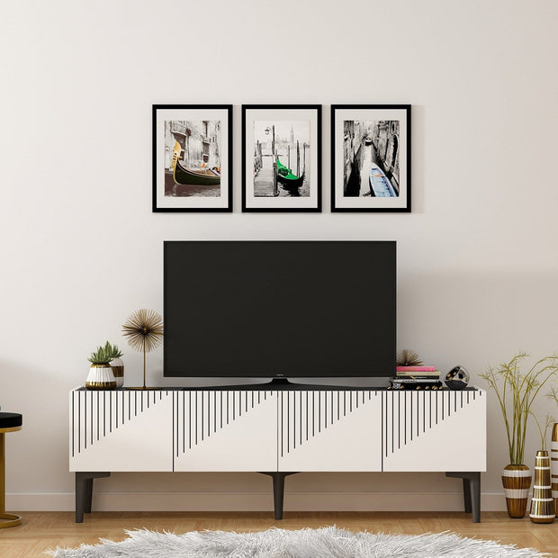 Mobile TV con 4 ante Draw Bianco