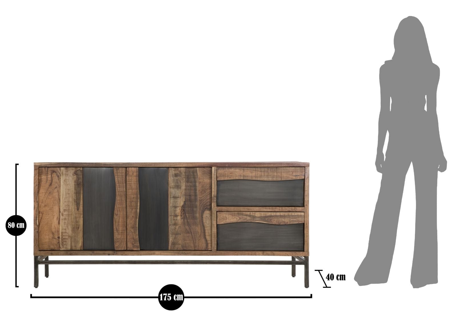Mobile Yellowstone cm 175x40x80 (Legno Di Acacia Nilotica) (9)