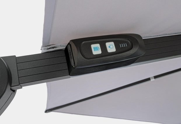 Bizzotto Ombrellone sospeso da giardino con illuminazione Ines Grigio