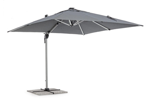 Bizzotto Ombrellone sospeso da giardino con illuminazione Ines Grigio
