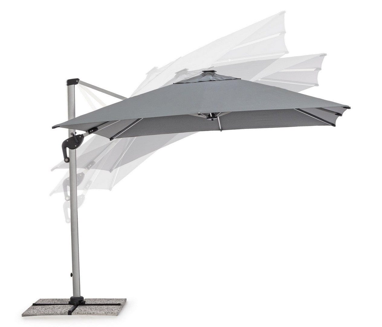 Bizzotto Ombrellone sospeso da giardino con illuminazione Ines Grigio