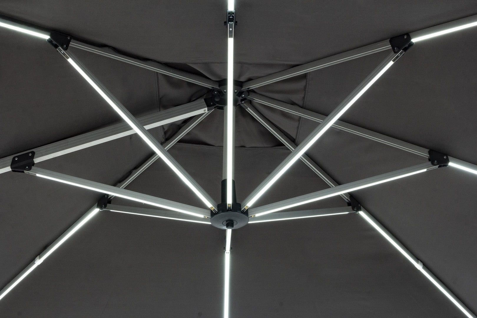 Bizzotto Ombrellone sospeso da giardino con illuminazione Ines Grigio
