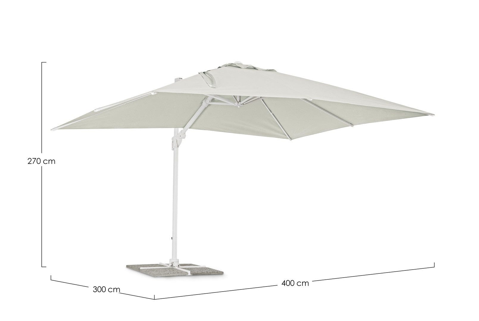 Bizzotto Ombrellone sospeso da giardino Eden B Grigio