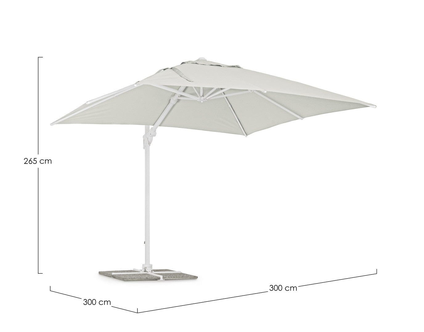 Bizzotto Ombrellone sospeso da giardino Eden C Grigio