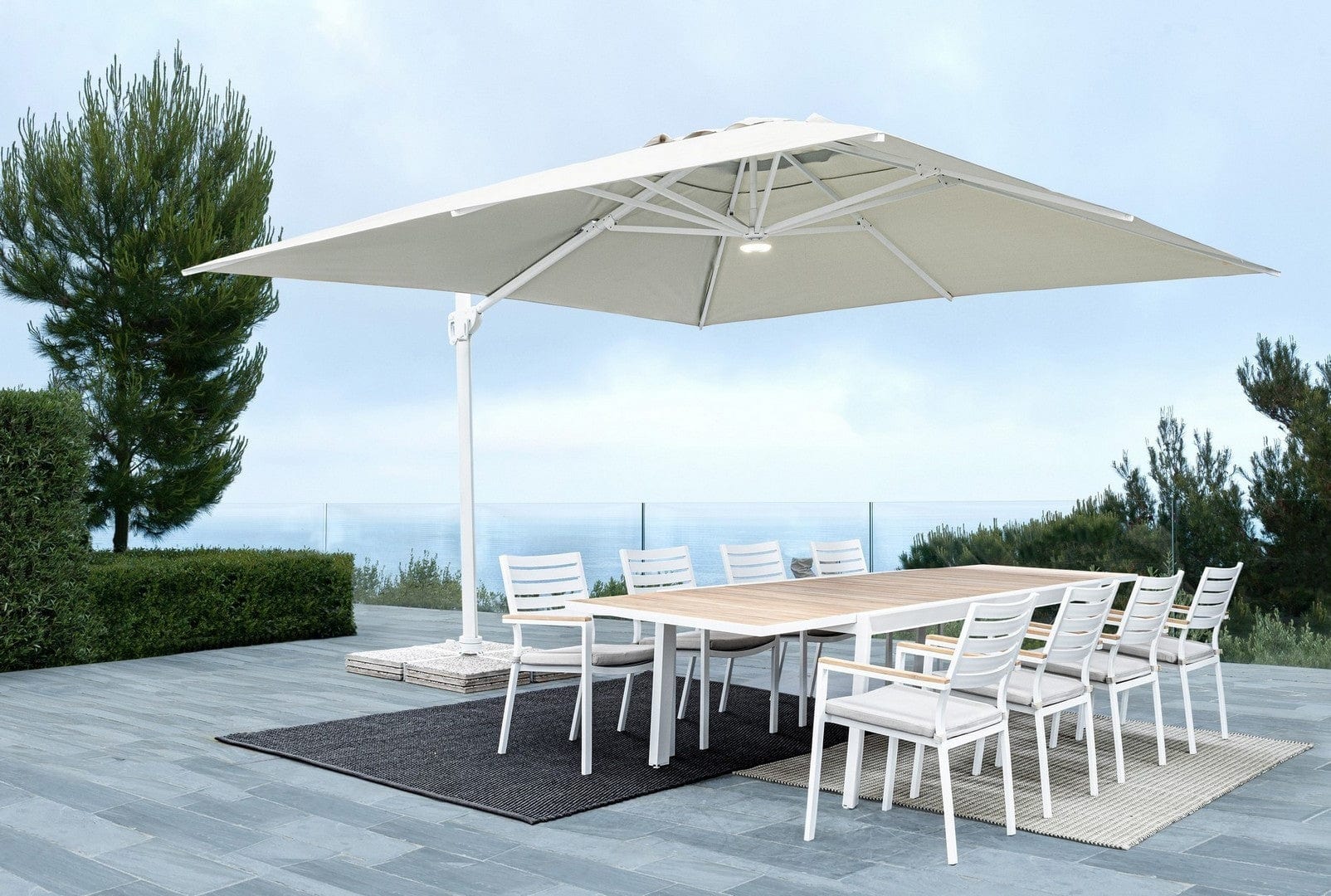 Bizzotto Ombrellone sospeso da giardino Eden D Grigio