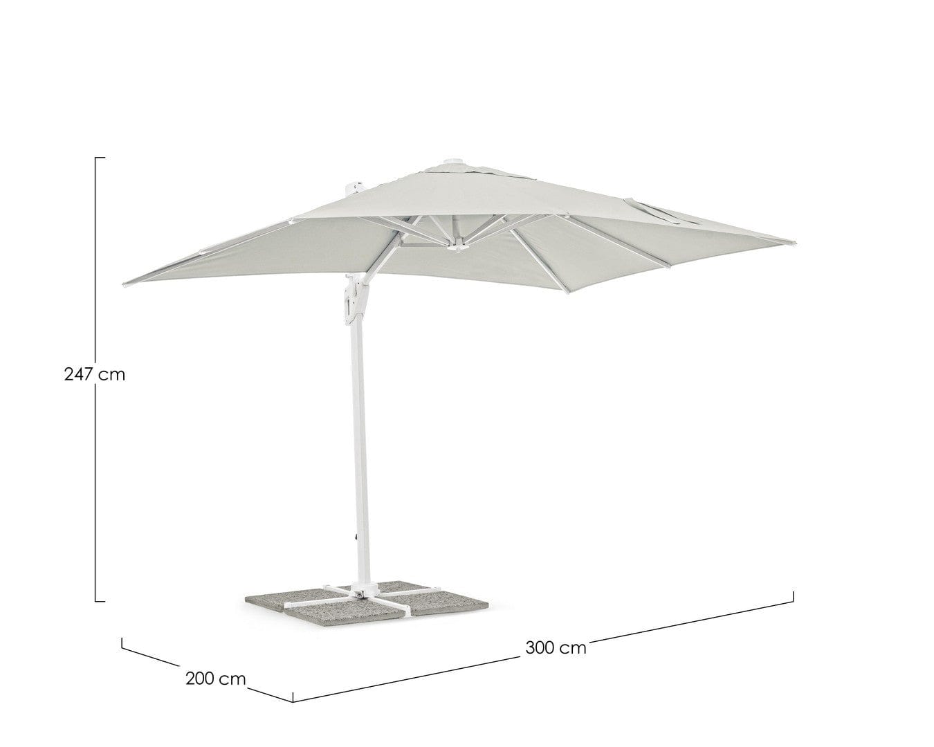 Bizzotto Ombrellone sospeso da giardino Eden D Grigio